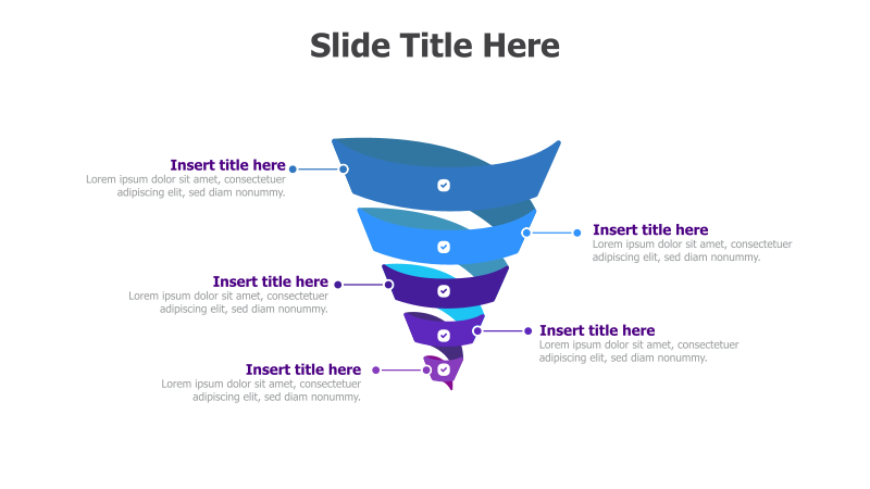 5-Level Funnel Diagram with Checkmarks