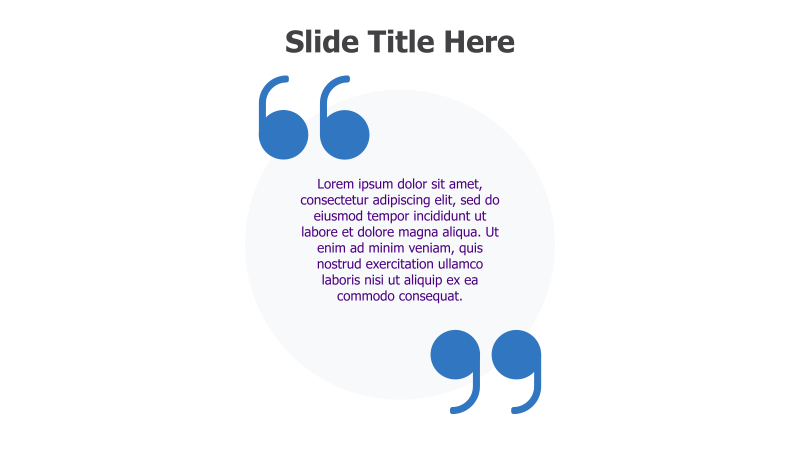 Quote Slide with Large Quotation Marks