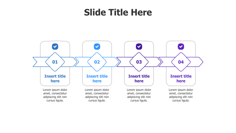 4-Step Process with Colored Blocks