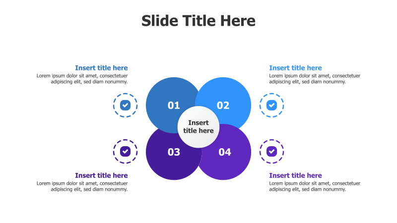 4-Part Circular Process with Icons