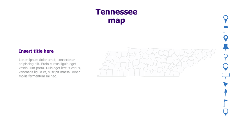 Tennessee Map with Text Placeholder