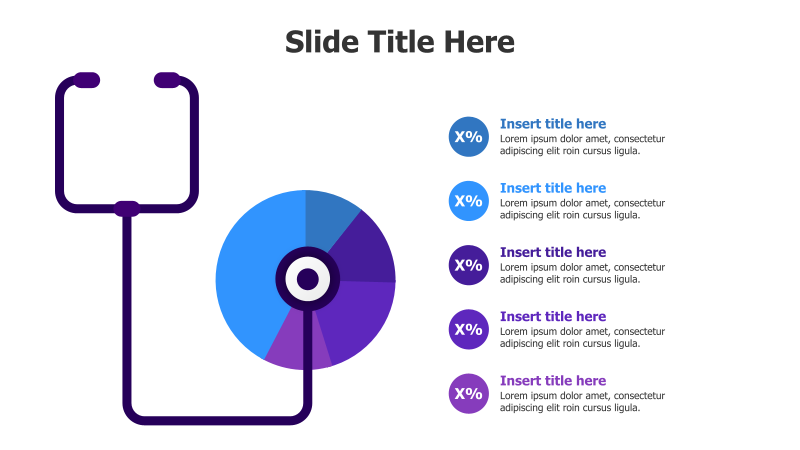 5-Point Stethoscope with Pie Chart Infographic
