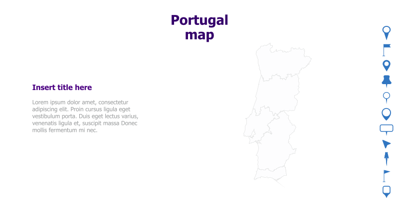 Portugal Map with Text Placeholder