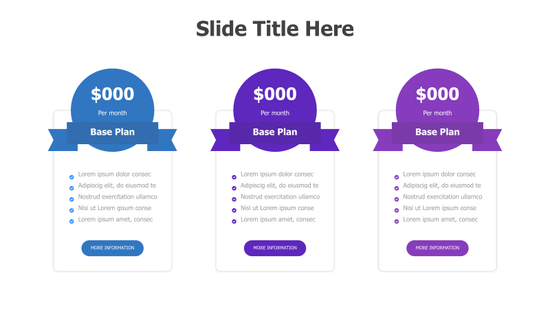 Three-Column Pricing Plan Comparison