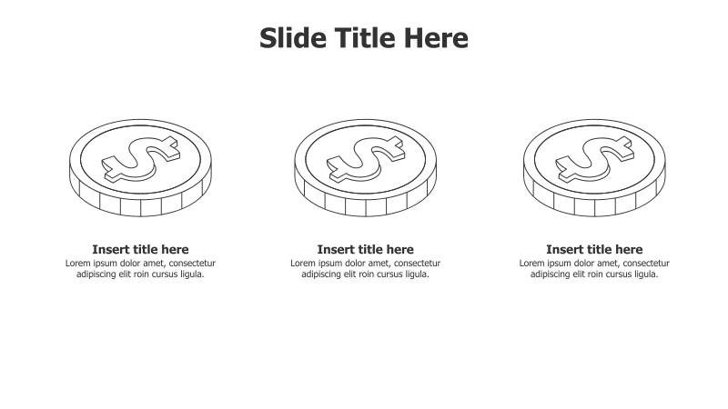 3 Points Outline Coins Infographic