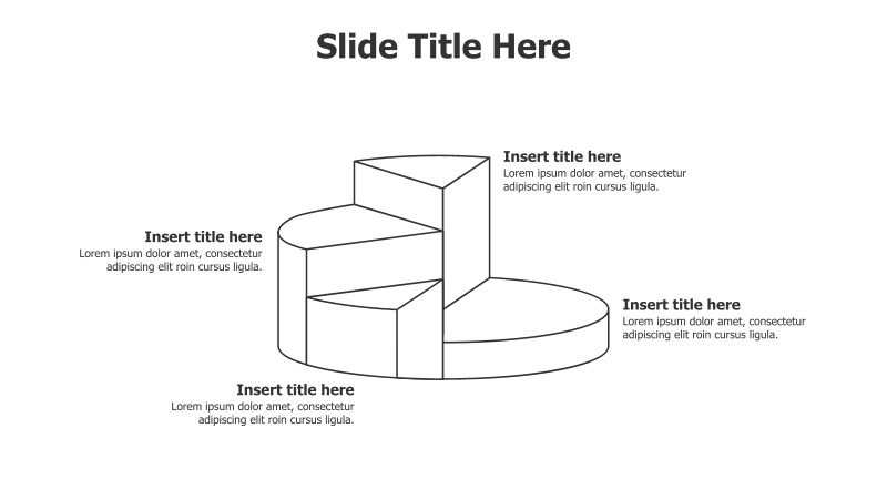 4-Point 3D Divided Pie Chart