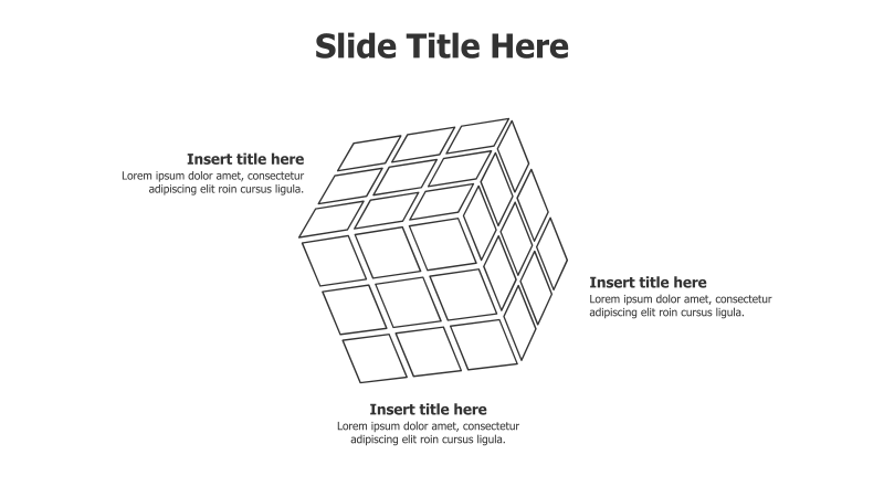 3D Rubik's Cube 3-Point Outline