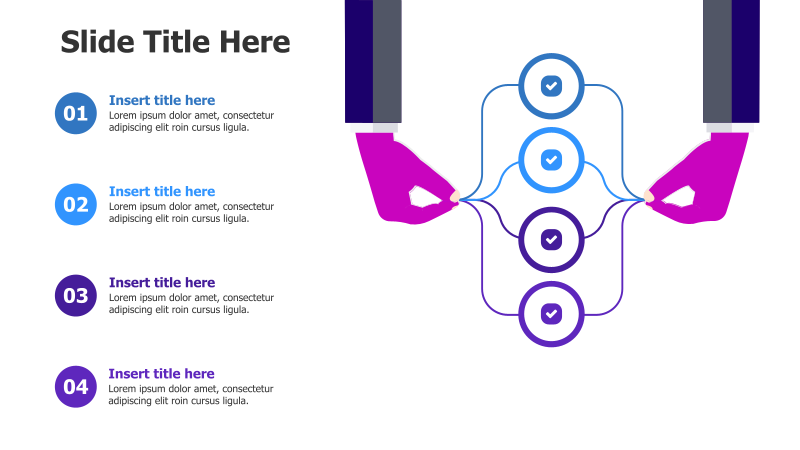 4-Point Hands Holding Circles Infographic