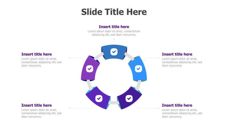 6-Point Circular Process with Checkmarks