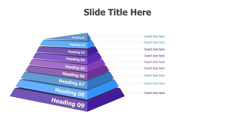 9-Level 3D Pyramid Diagram
