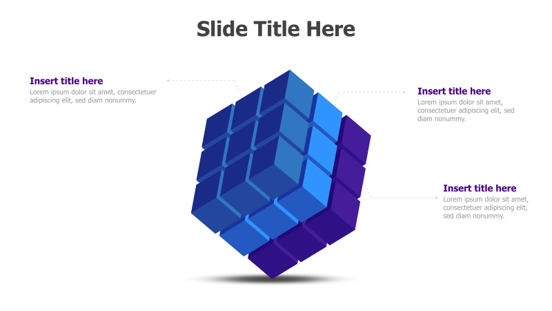 3D Cube with Three Points