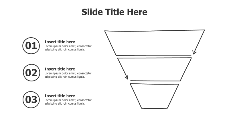 3-Step Funnel with Numbered Stages