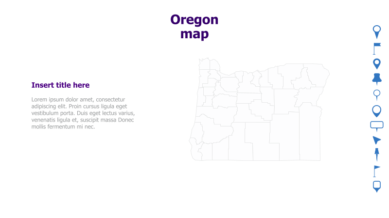 Oregon Map with Text Placeholder