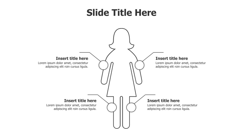 4 Points Outline Female Infographic