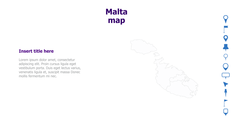 Malta Map with Text Placeholder