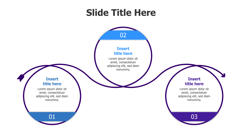 3-Point Twisted Line Arrow Infographic