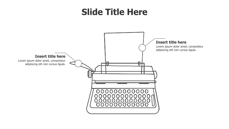 Typewriter Infographic with Text Placeholders