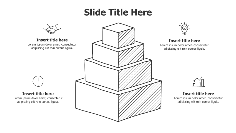 4-Level 3D Pyramid Infographic