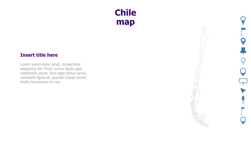 Chile Map with Text Placeholder