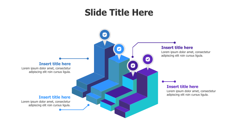 4-Level 3D Staircase Infographic
