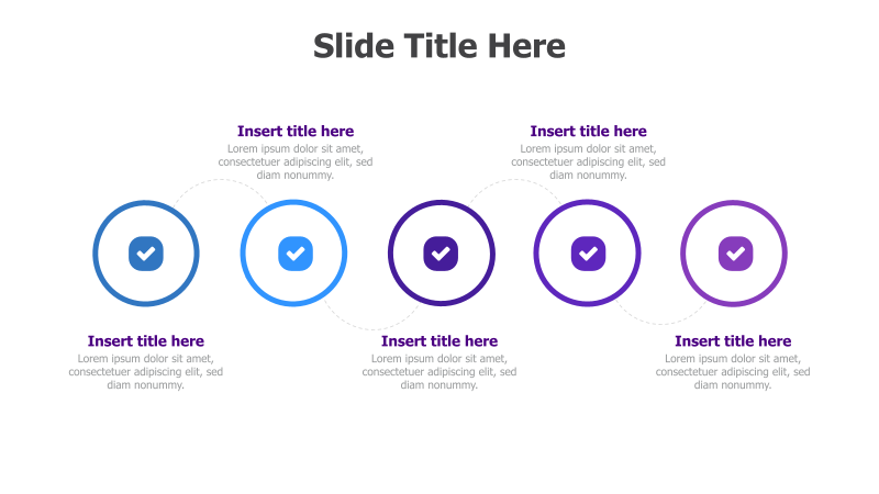 5-Step Circular Timeline with Checkmarks