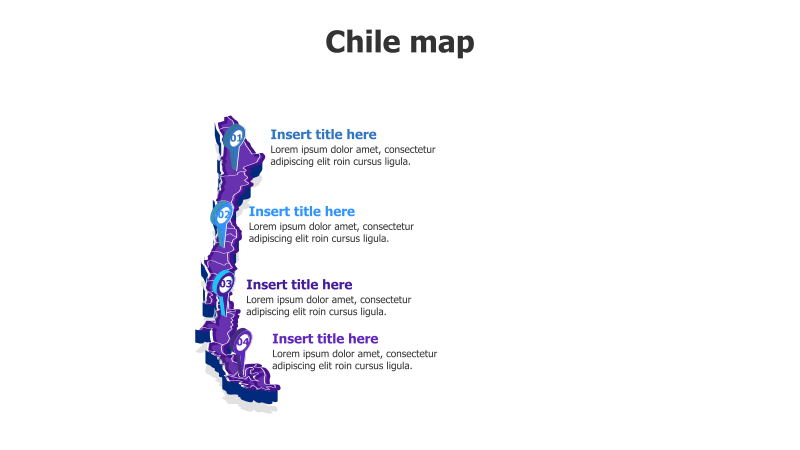 Chile Map with Location Pins