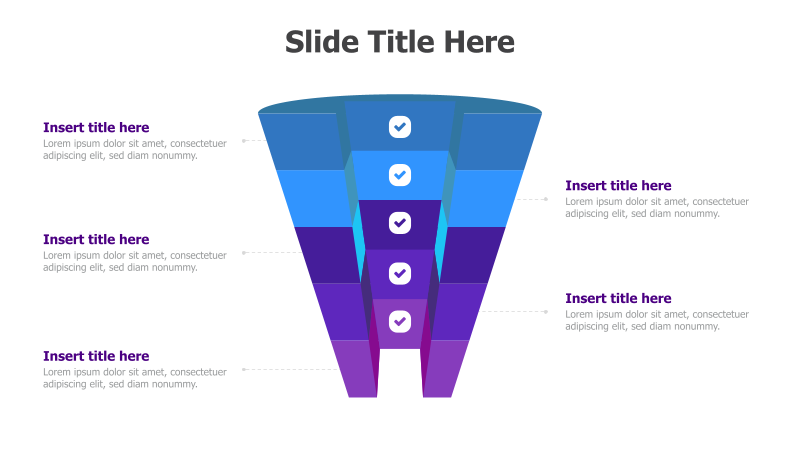 5-Level 3D Funnel Diagram