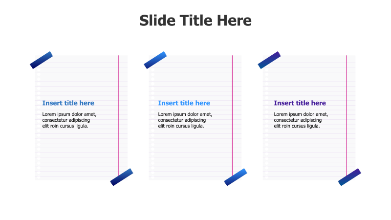3 Lined Papers with Sticky Tapes