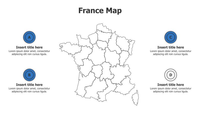 4-Point France Map Infographic