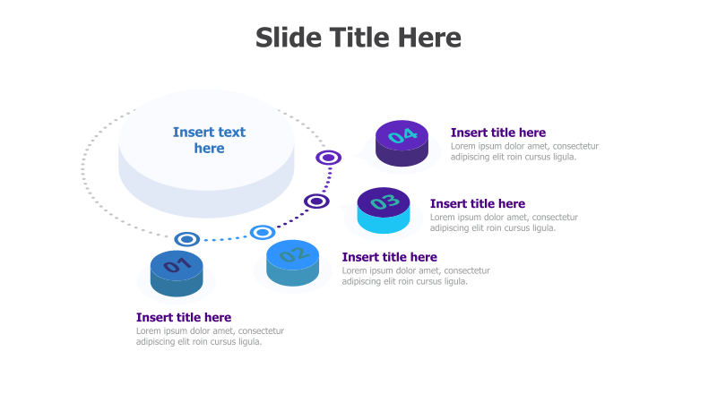 4-Point Circular 3D Infographic