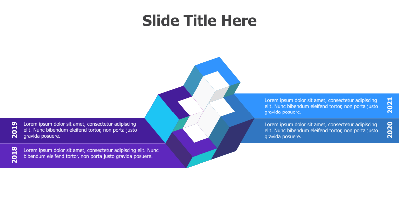 4-Point 3D Stacked Cubes Diagram