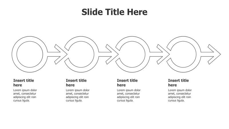 4-Step Outline Circle with Arrows