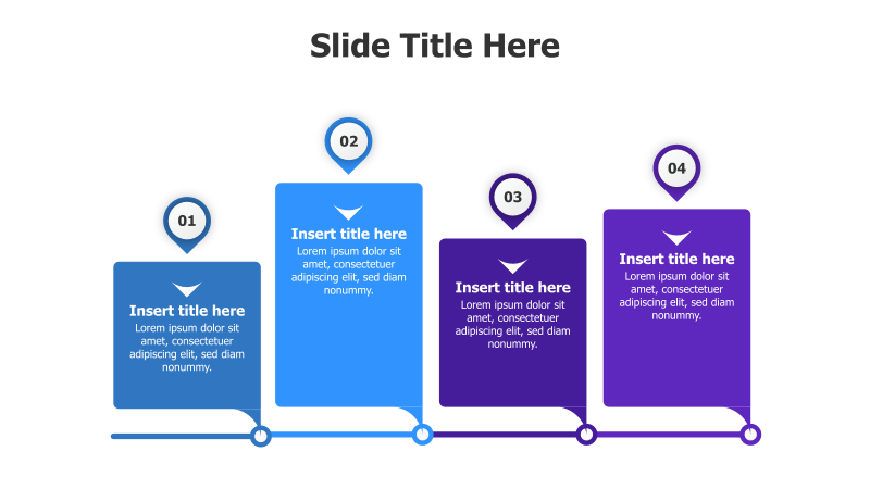 4-Step Timeline with Location Pins