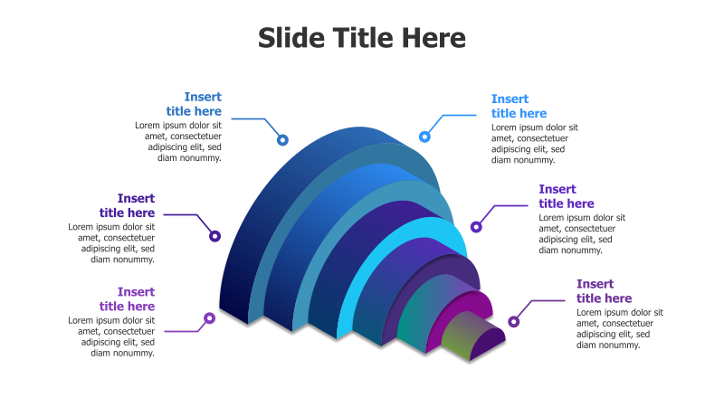 6-Level 3D Half-Circle Funnel Diagram