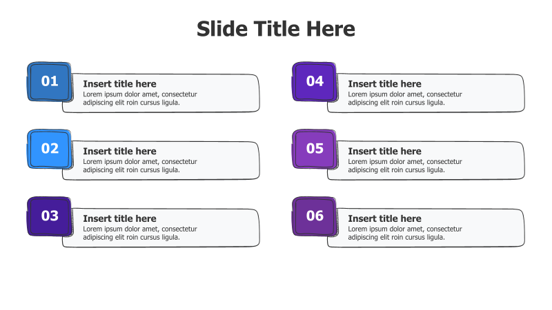 6-Step Numbered Infographic with Doodle Stripes