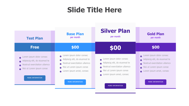Four-Tier Pricing Plan Comparison