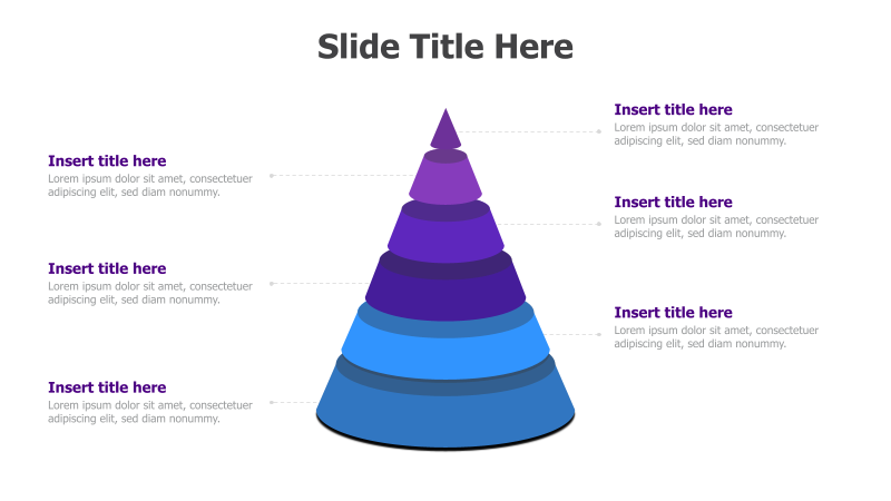 6-Level 3D Pyramid Diagram