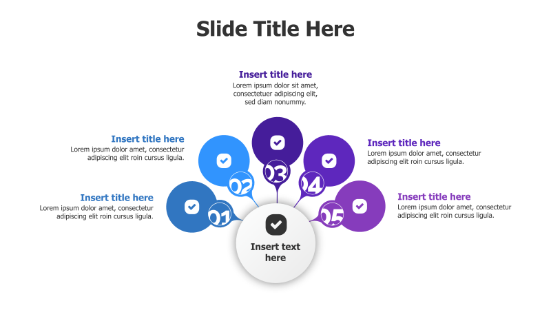 5-Point Branching Infographic with Central Focus