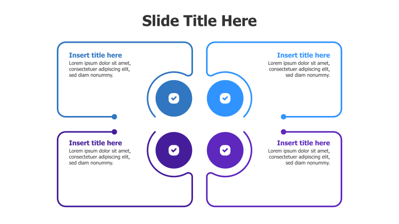 4-Point Circular Process with Icons