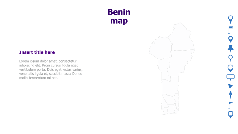 Benin Map with Text Placeholder