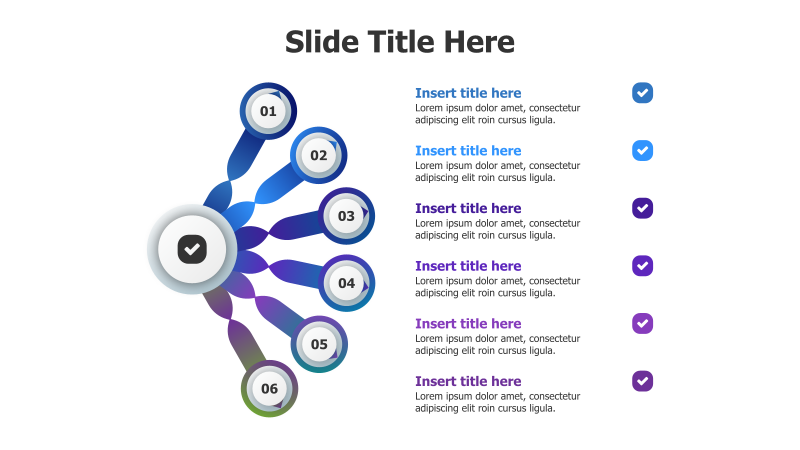 6-Point Branching Diagram with Checkmarks