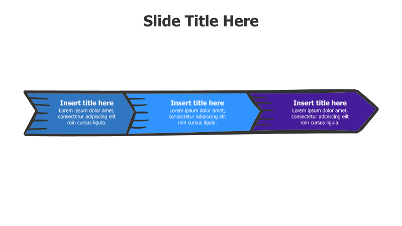 3-Point Continuous Doodle Arrows Infographic