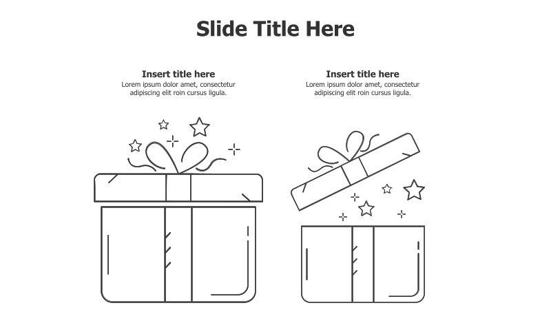 2-Point Outline Gift Boxes Infographic