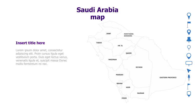 Saudi Arabia Map with Provinces