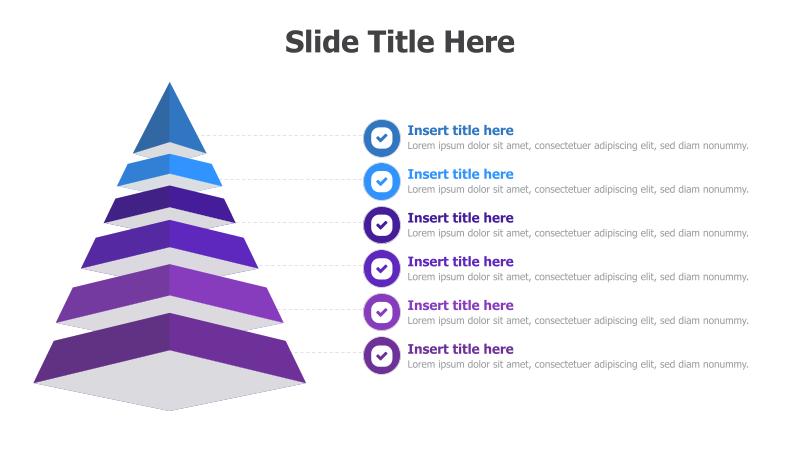 6-Level 3D Pyramid Diagram