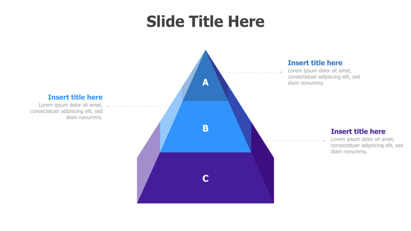 3-Level 3D Pyramid Diagram