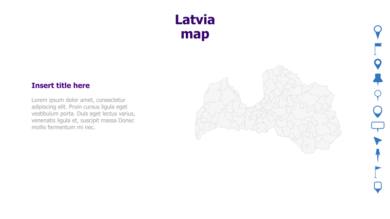 Latvia Map with Text Placeholder