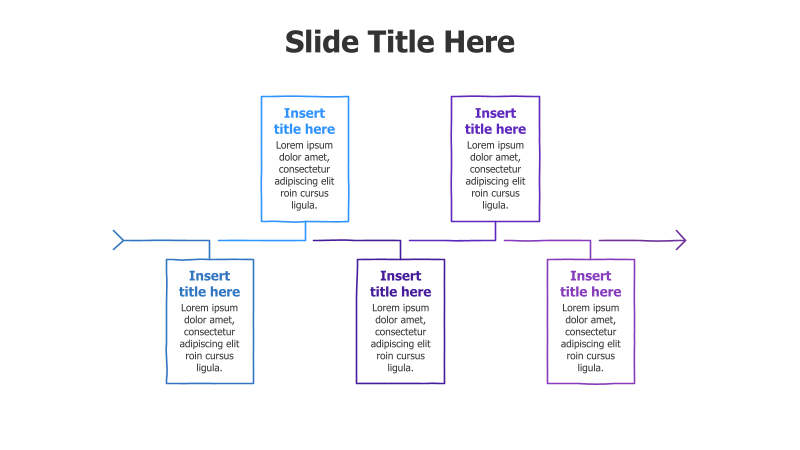 5-Step Doodle Block Process with Arrows