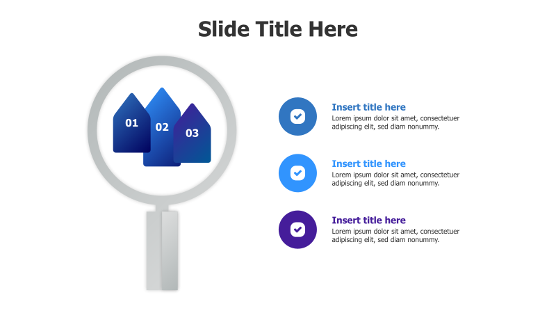 3-Point Magnifying Glass Infographic
