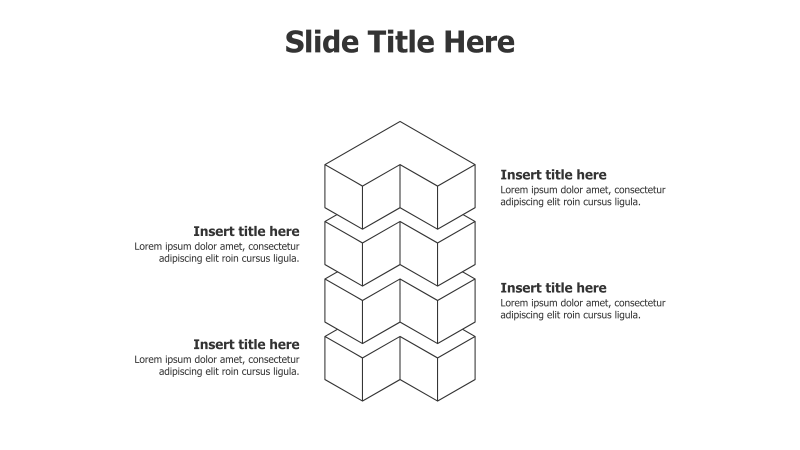 4-Point Divided Angled Column Infographic